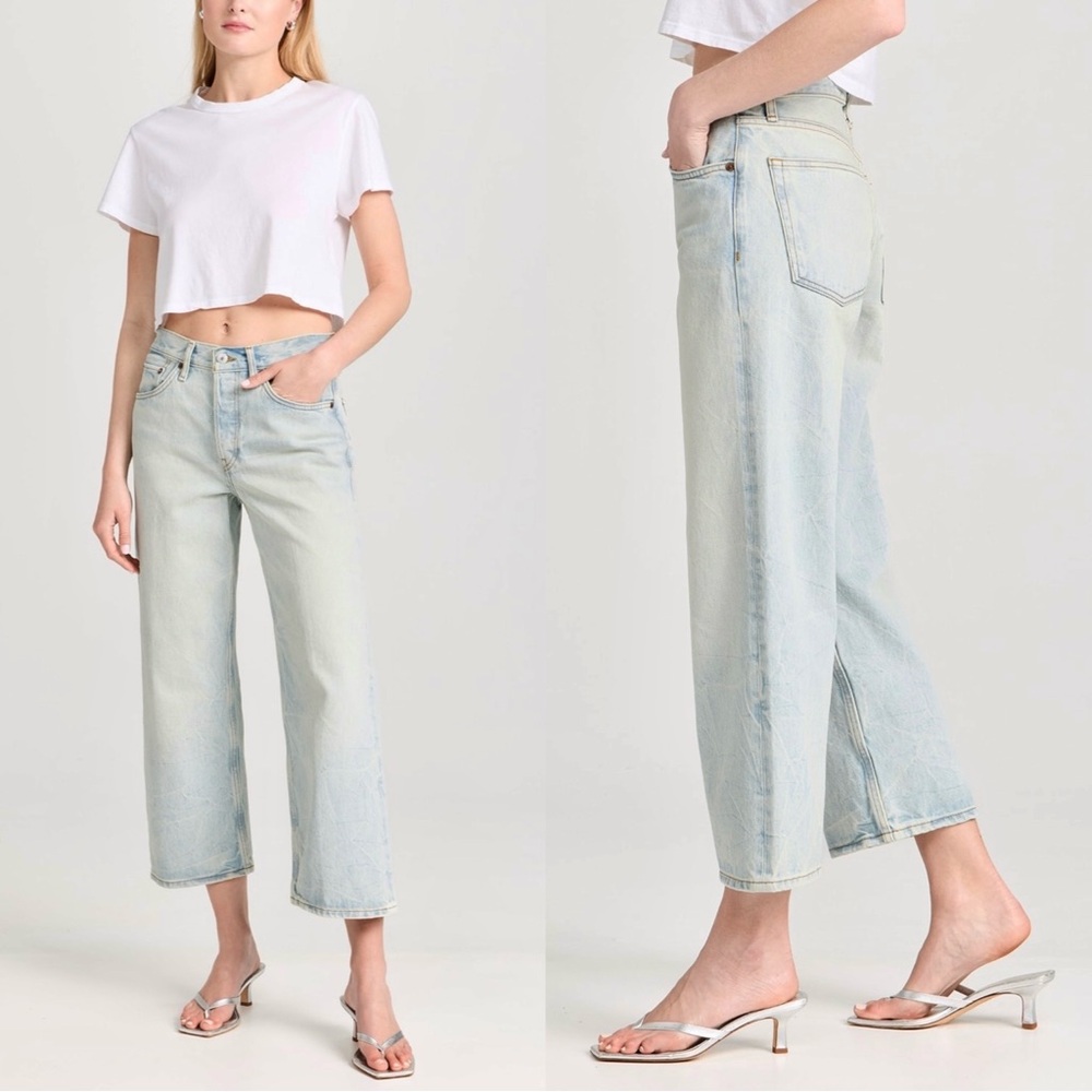 RE/DONE Loose Crop Vintage Inspired Jeans in Color Ranch Water